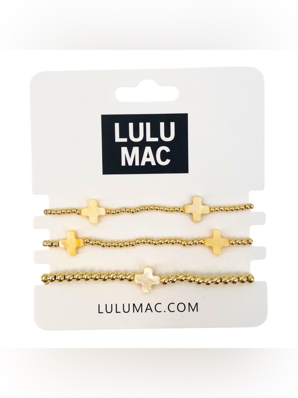 Lulu Mac Set Of 3 Yellow Cross Bracelet Set